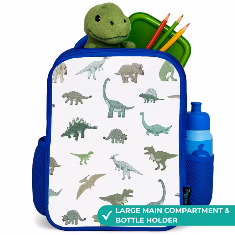 Kids backpack - Blue - Dino - Pattern - Green — 5
