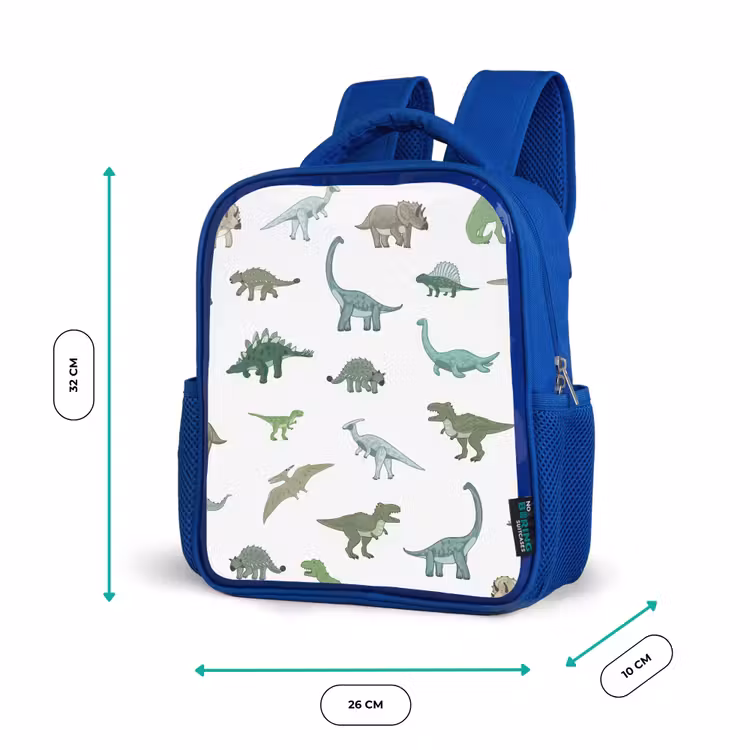 Kids backpack - Blue - Dino - Pattern - Green — 6