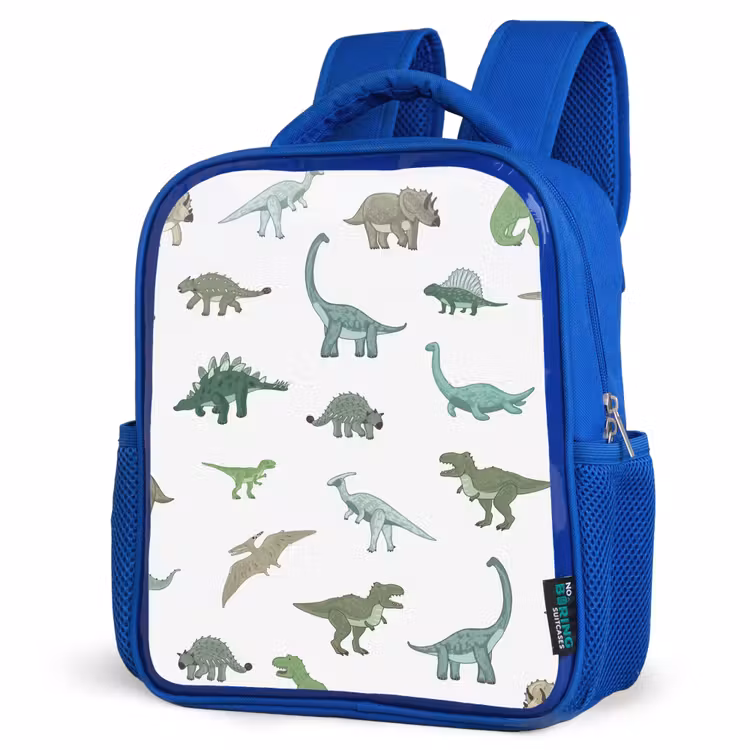 Kids backpack - Blue - Dino - Pattern - Green — 7