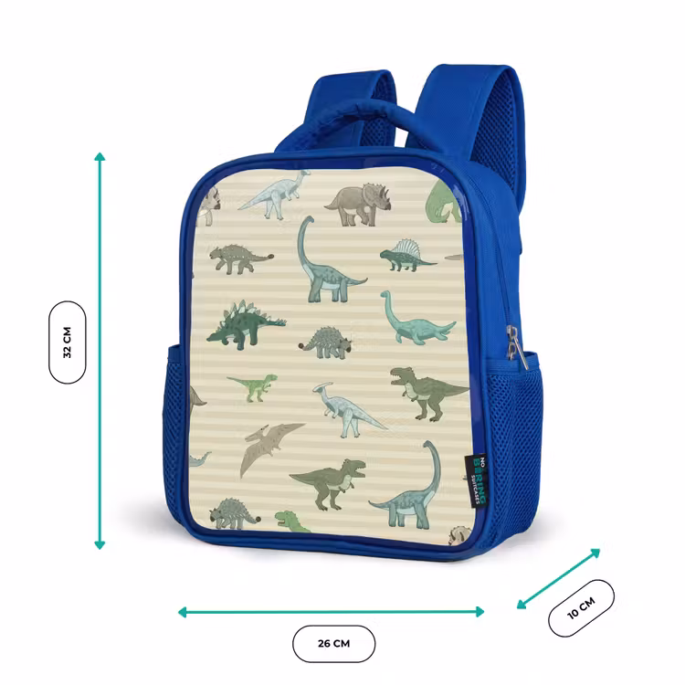 Kids backpack - Blue - Dino - Pattern - Stripes - Green — 6