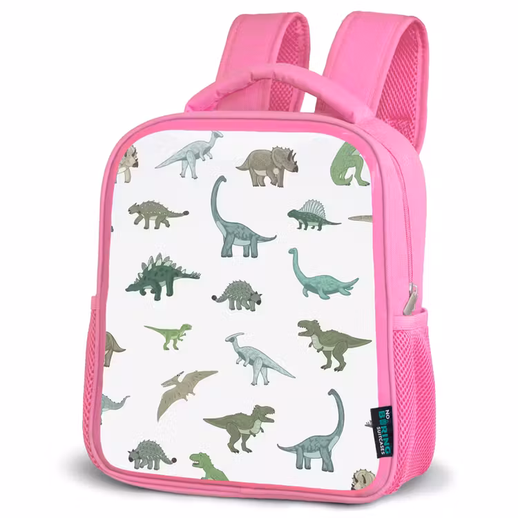 Kids backpack - Pink - Dino - Pattern - Green — 4