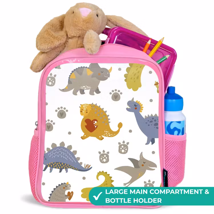 Kids backpack - Pink - Dinosaur - Children - Design - Boys - Girls — 2
