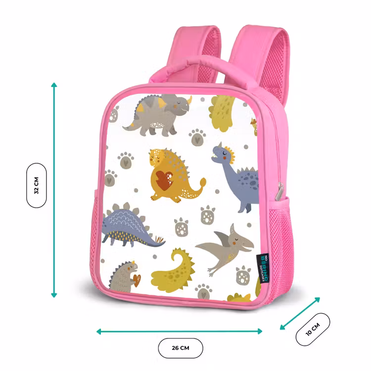 Kids backpack - Pink - Dinosaur - Children - Design - Boys - Girls — 3