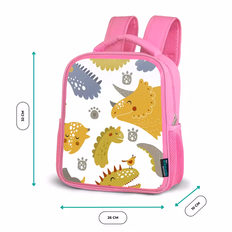 Kids backpack - Pink - Dinosaur - Patterns - Boys - Dino - Kids — 3