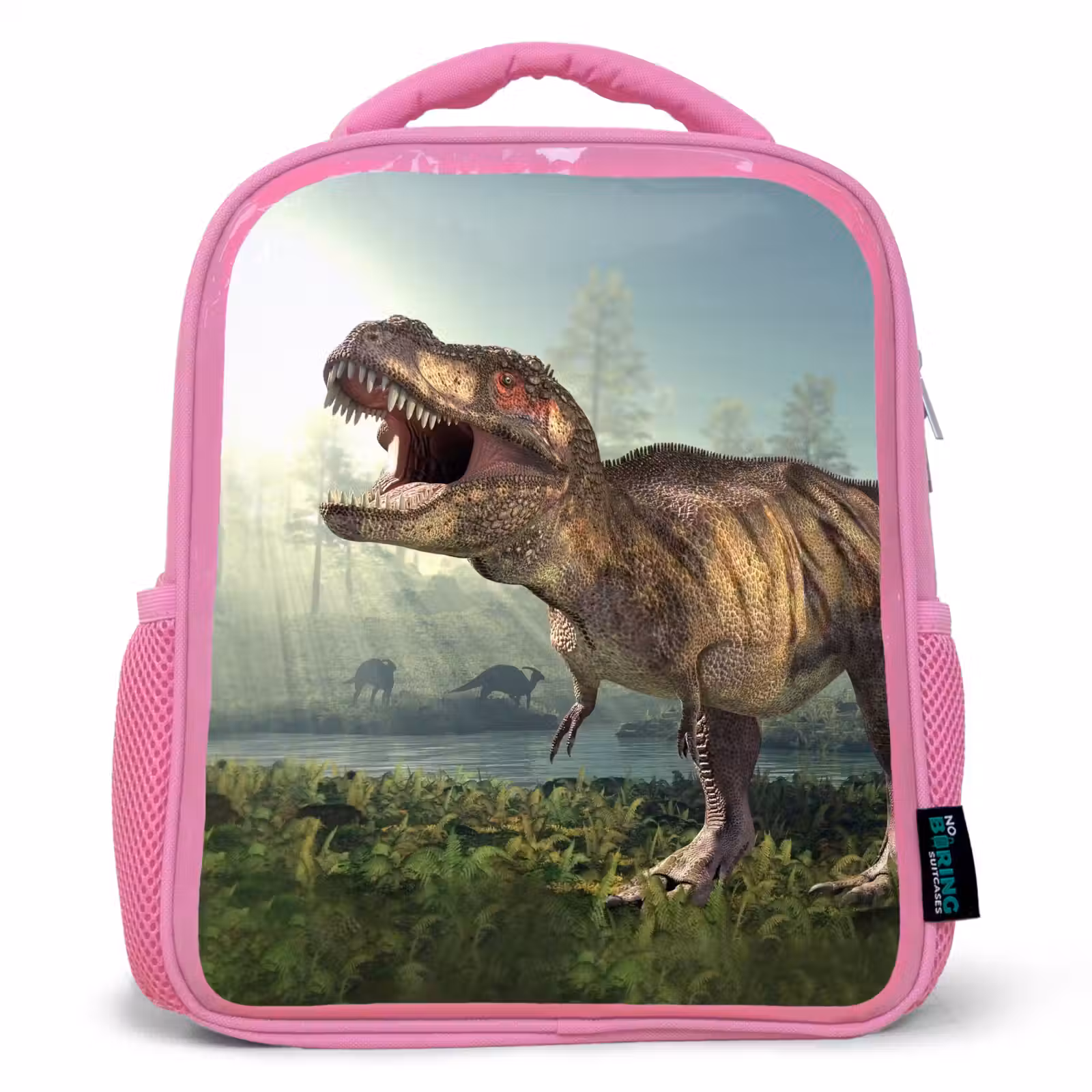 Kids backpack - Pink - Dino - Grass - Drawing - Kids - Boys — 1