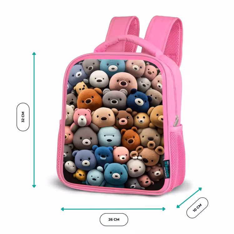 Kids backpack - Pink - Bear party — 3