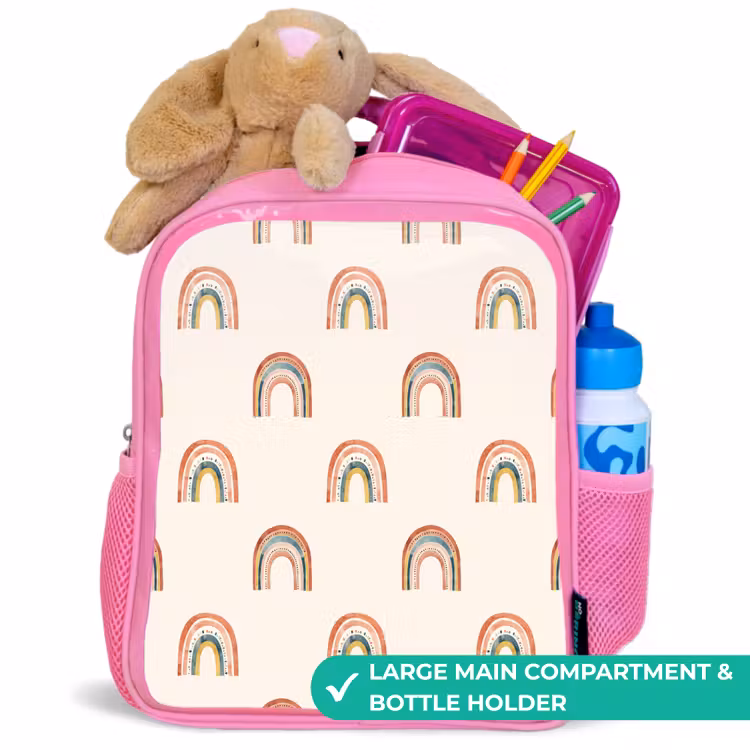Kids backpack - Pink - Boho - Rainbow - Pattern — 2