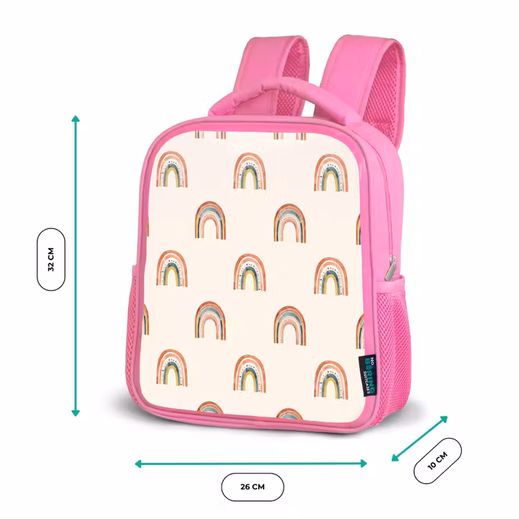 Kids backpack - Pink - Boho - Rainbow - Pattern — 3