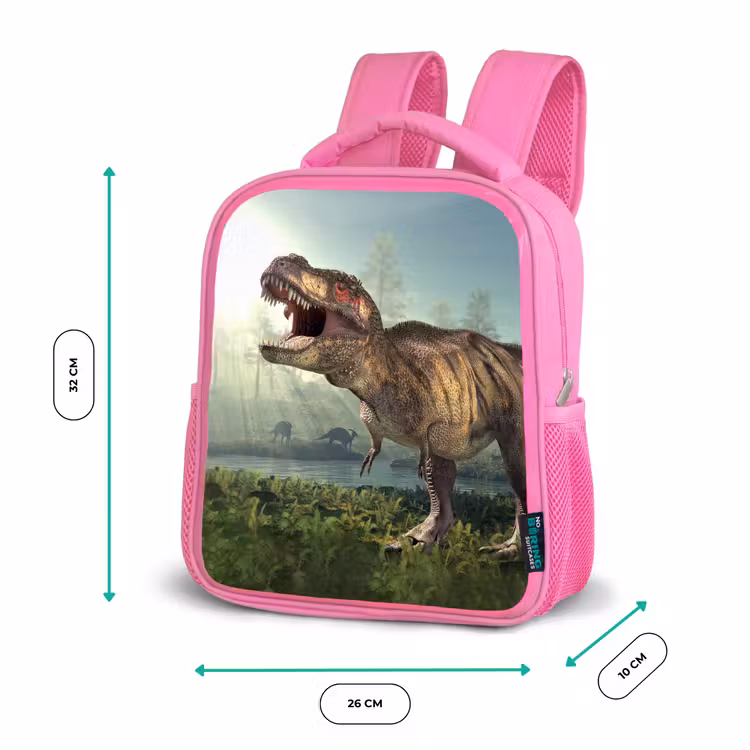 Kids backpack - Pink - Dino - Grass - Drawing - Kids - Boys — 3