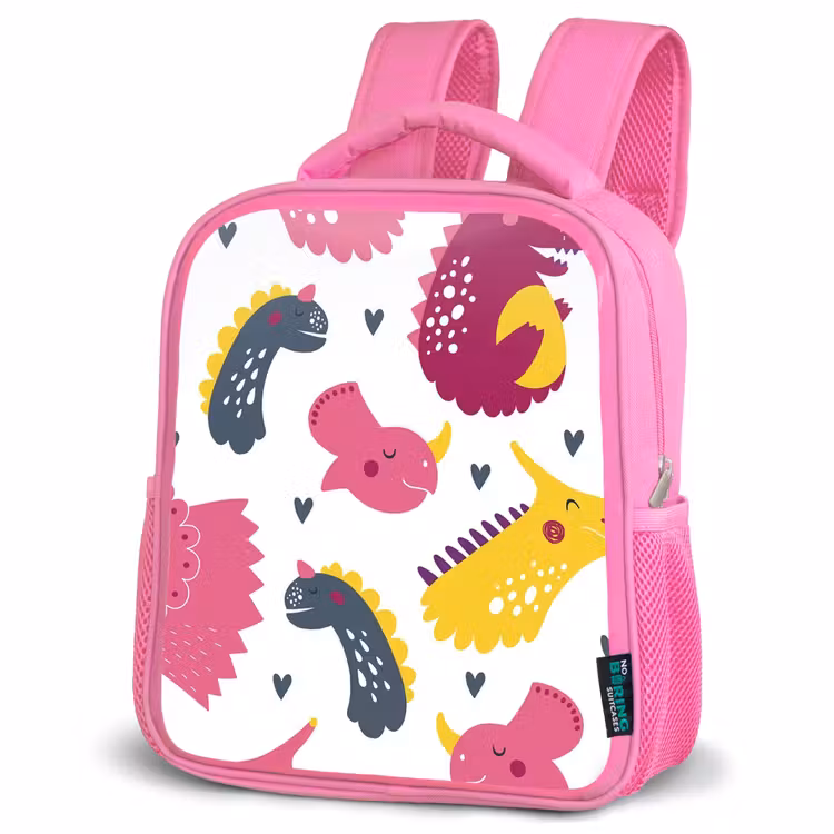 Kids backpack - Pink - Dino - Patterns - Child - Pink - Girls — 4