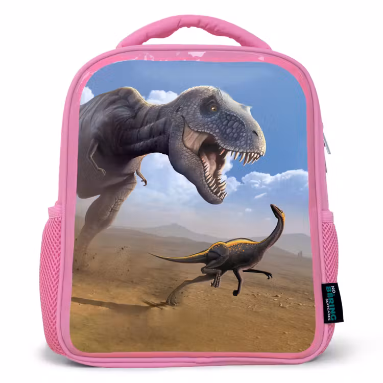 Kids backpack - Pink - Dino - Wildlife - Drawing - Kids - Boys — 1