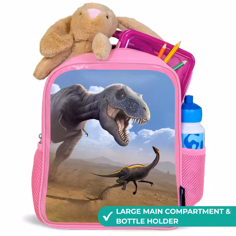 Kids backpack - Pink - Dino - Wildlife - Drawing - Kids - Boys — 2