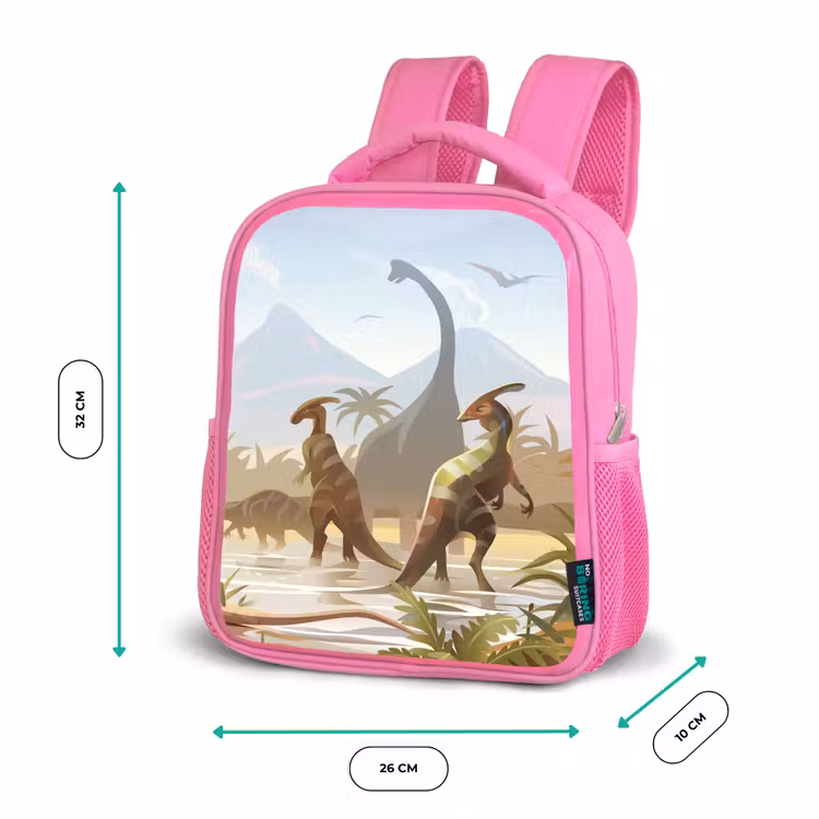 Kids backpack - Pink - Dinosaur - Landscape - Tropical - Kids - Boys — 3