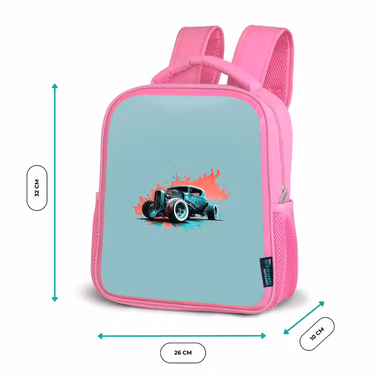 Kids backpack - Pink - Hotrod turquoise — 3