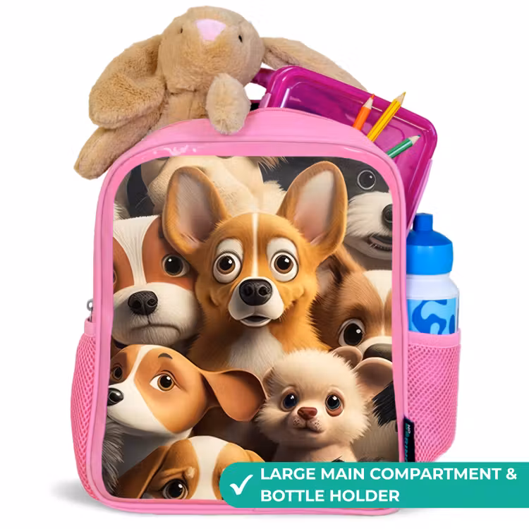 Kids backpack - Pink - Merry Dogs — 2