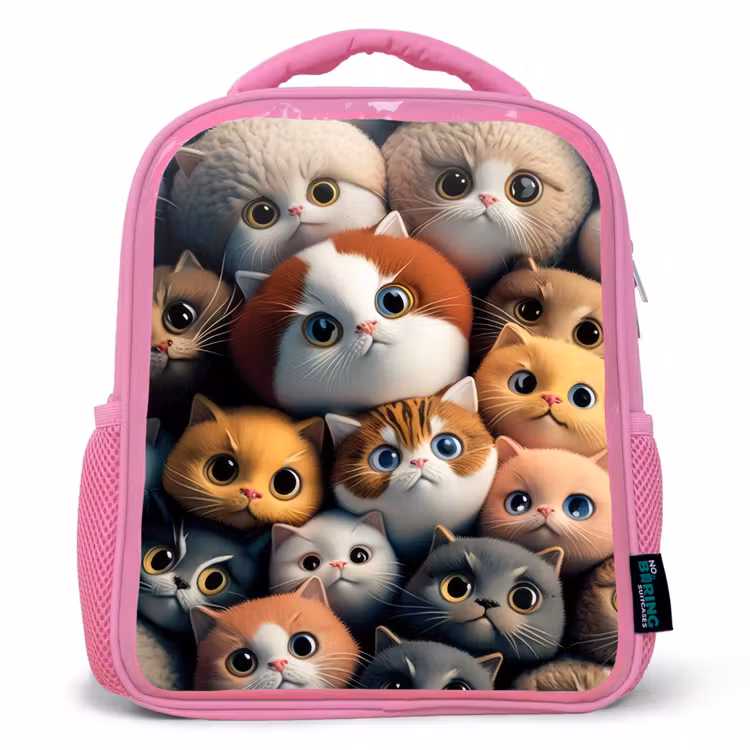 Kids backpack - Pink - Orange Cats — 1