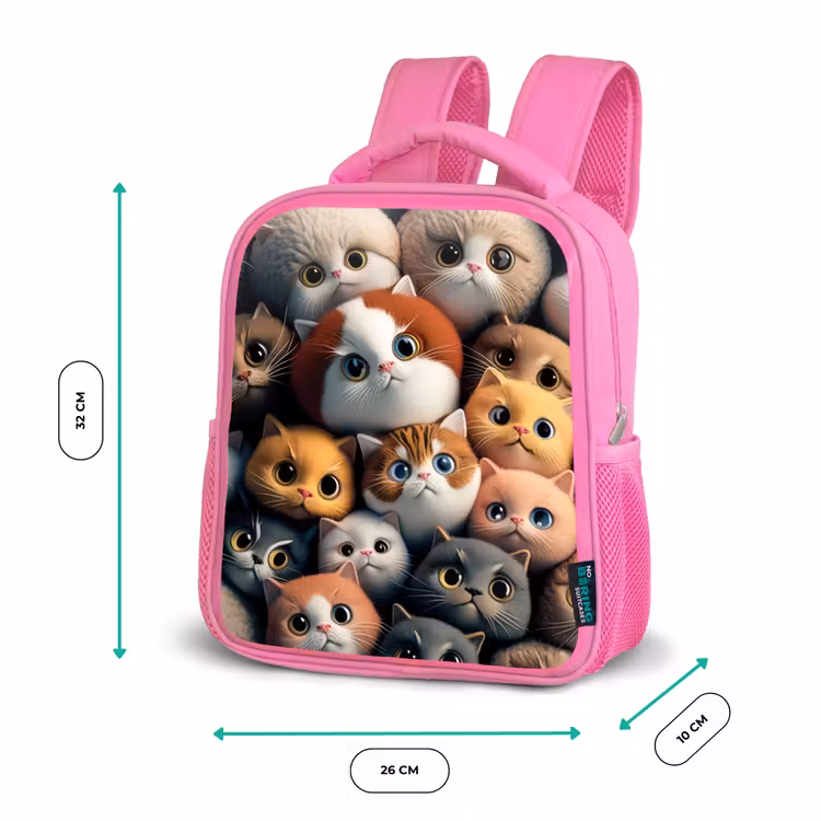 Kids backpack - Pink - Orange Cats — 3