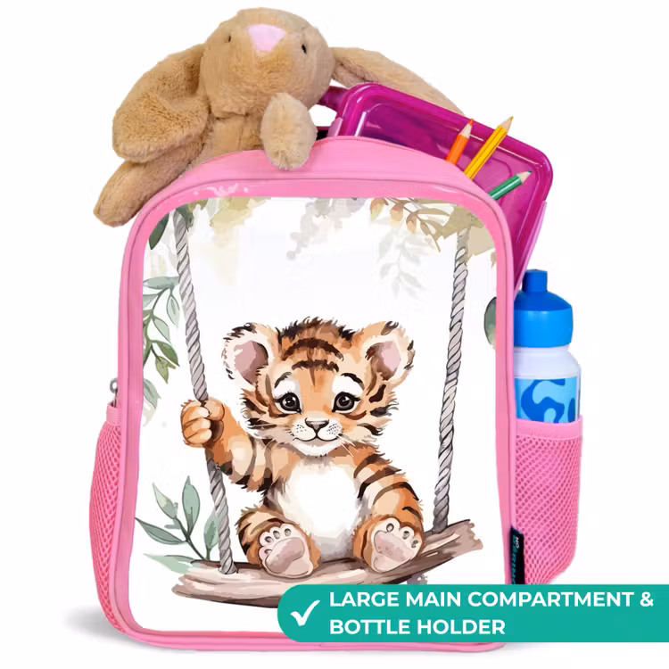 Kids backpack - Pink - Tiger - Animal - Children - Jungle — 2