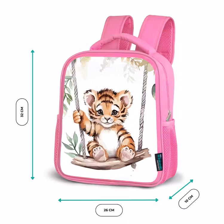 Kids backpack - Pink - Tiger - Animal - Children - Jungle — 3