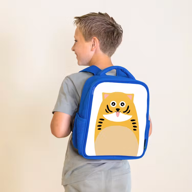 Kids backpack - Blue - Animal portrait - cat - children — 2