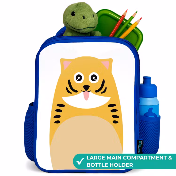 Kids backpack - Blue - Animal portrait - cat - children — 5
