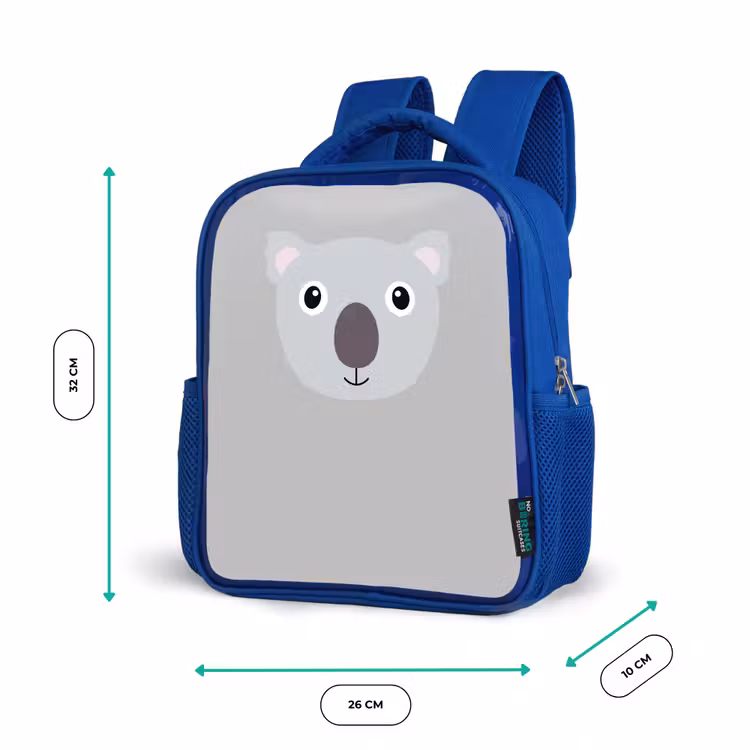 Kids backpack - Blue - Animal portrait - Koala - gray — 6