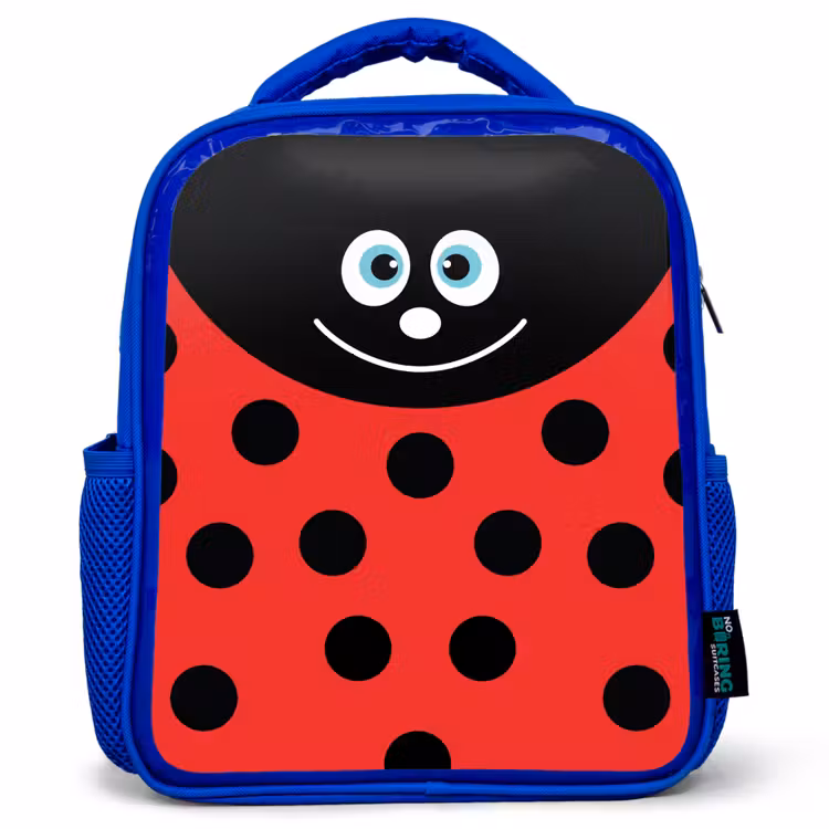 Kids backpack - Blue - Animal portrait - Ladybug - red — 1