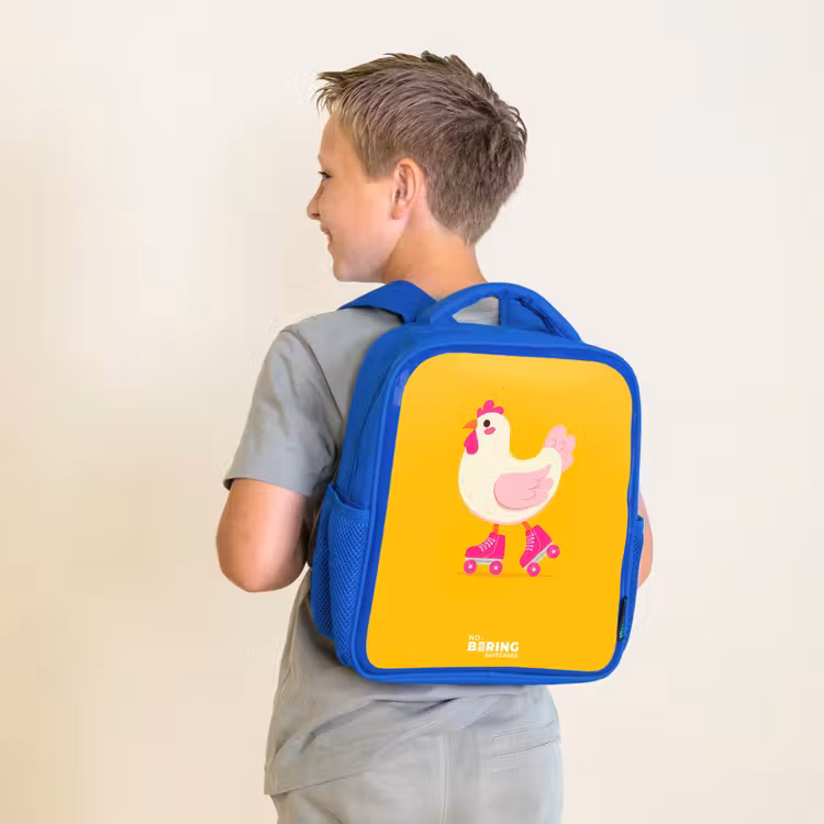 Kids backpack - Blue - Kip - Roller skates - Yellow — 2