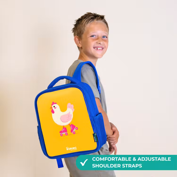 Kids backpack - Blue - Kip - Roller skates - Yellow — 4