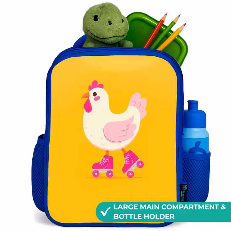 Kids backpack - Blue - Kip - Roller skates - Yellow — 5