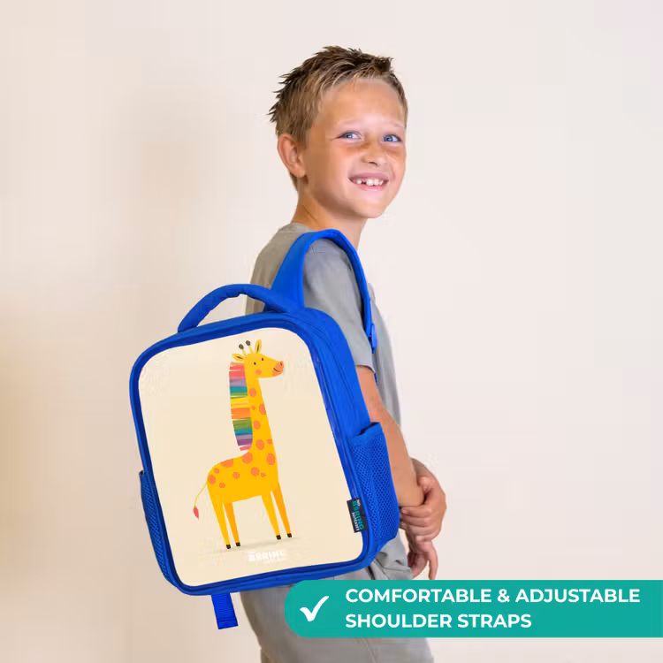Kids backpack - Blue - Giraffe - Animal - Colorful — 4