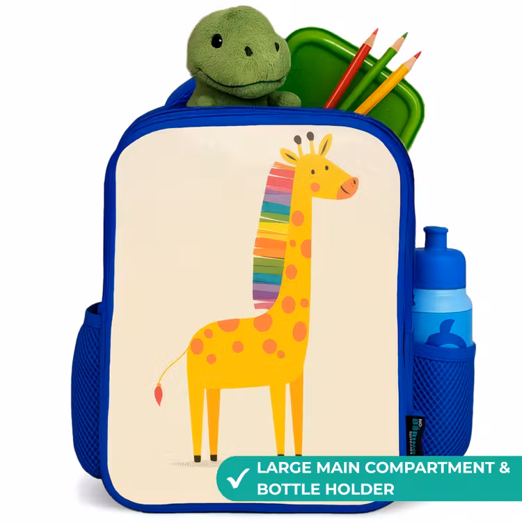 Kids backpack - Blue - Giraffe - Animal - Colorful — 5