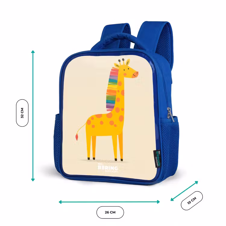 Kids backpack - Blue - Giraffe - Animal - Colorful — 6