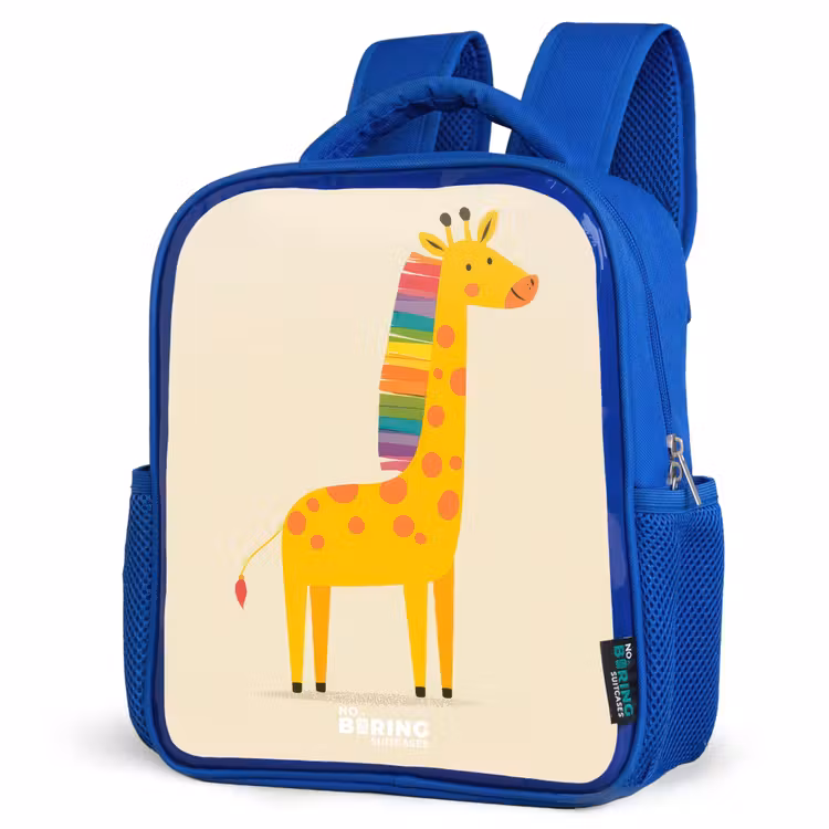 Kids backpack - Blue - Giraffe - Animal - Colorful — 7