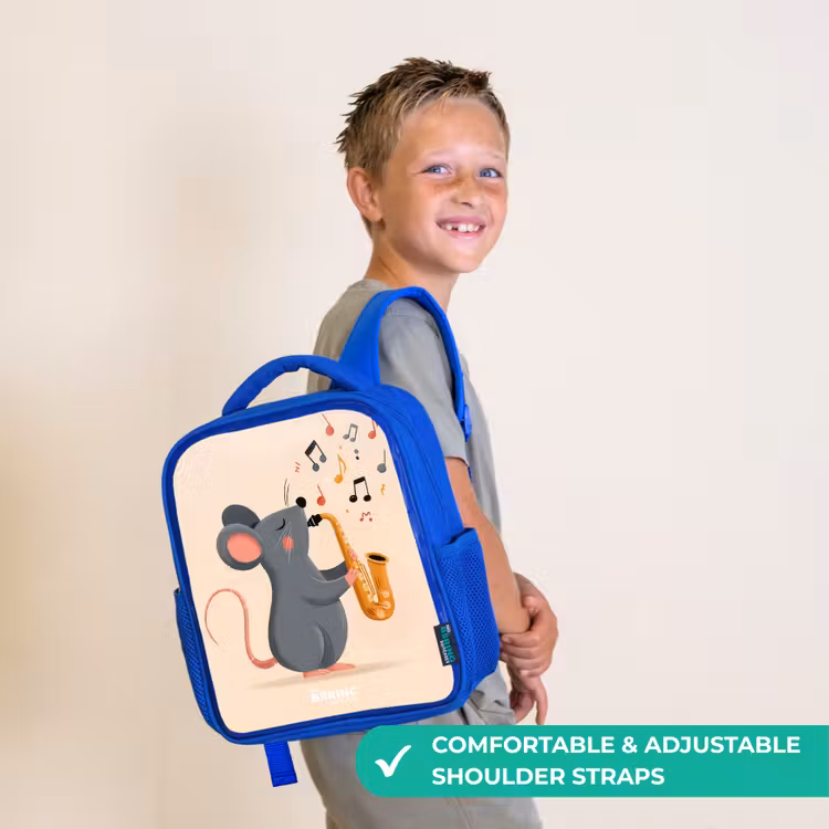 Kids backpack - Blue - Mouse - Saxophone - Music — 4