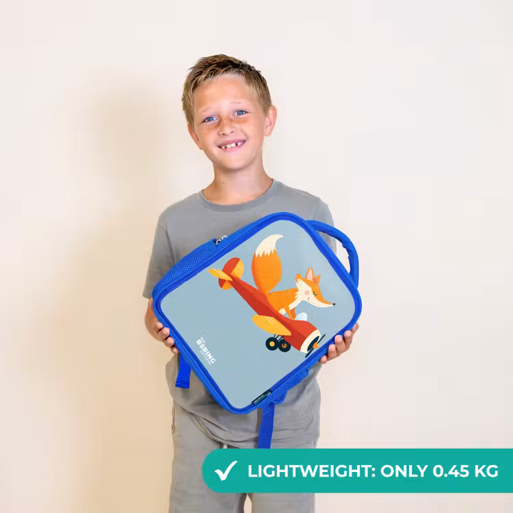 Kids backpack - Blue - Fox - Airplane - Flies — 3