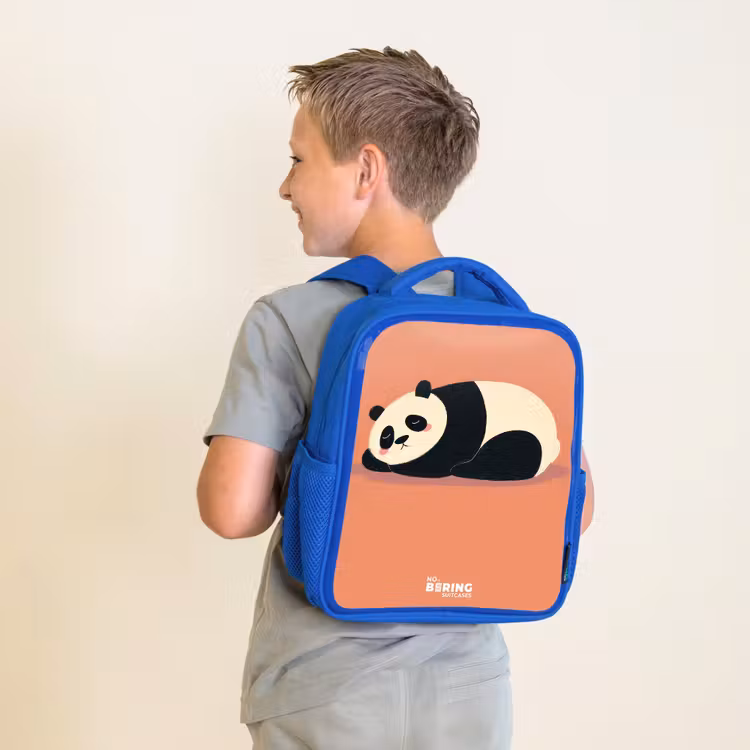 Kids backpack - Blue - Panda - Sleeping - Orange — 2