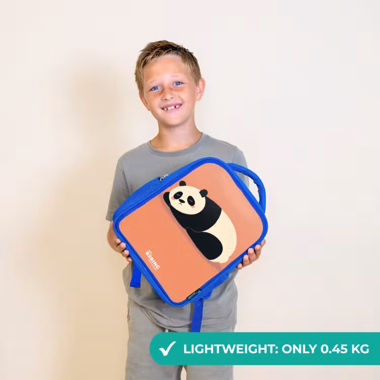 Kids backpack - Blue - Panda - Sleeping - Orange — 3