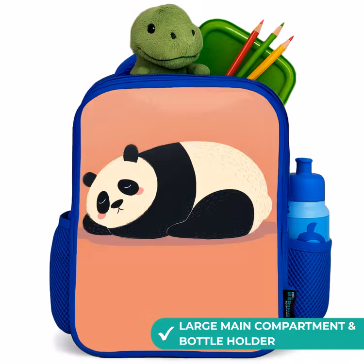 Kids backpack - Blue - Panda - Sleeping - Orange — 5