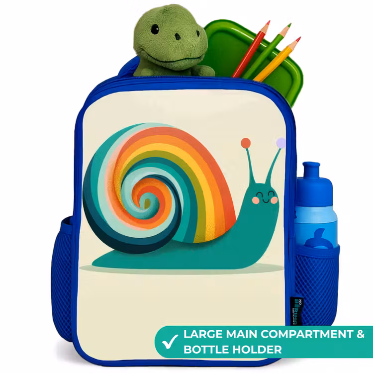 Kids backpack - Blue - Snail - Rainbow - Colorful — 5