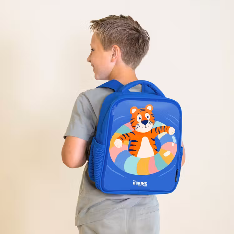 Kids backpack - Blue - Tiger - Swimming Band - Water — 2