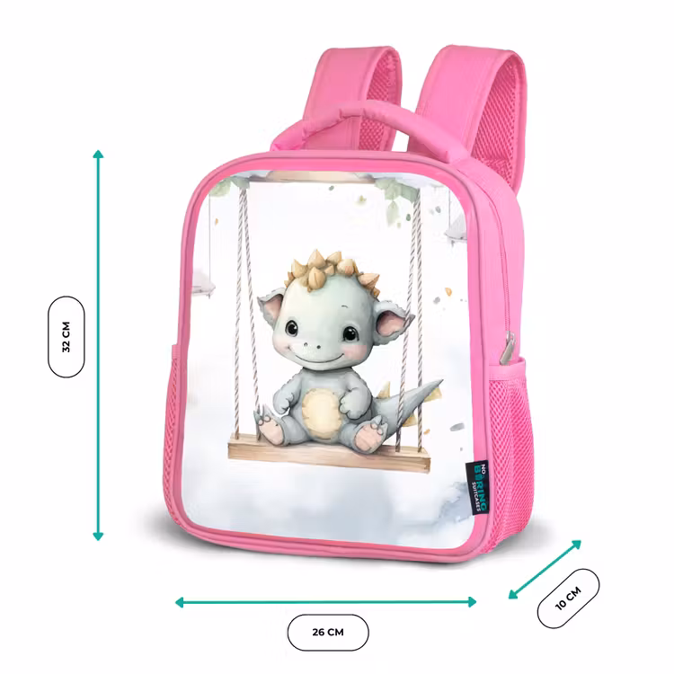 Kids backpack - Pink - Dragon - Baby animal - Children — 3