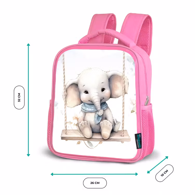 Kids backpack - Pink - Elephant - Animal - Children — 3