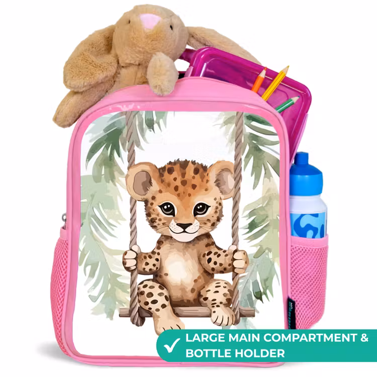 Kids backpack - Pink - Leopard - Animal - Children - Jungle — 2