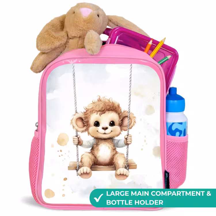 Kids backpack - Pink - Monkey - Animal - Children — 2