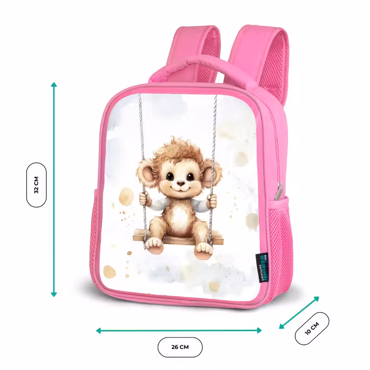 Kids backpack - Pink - Monkey - Animal - Children — 3