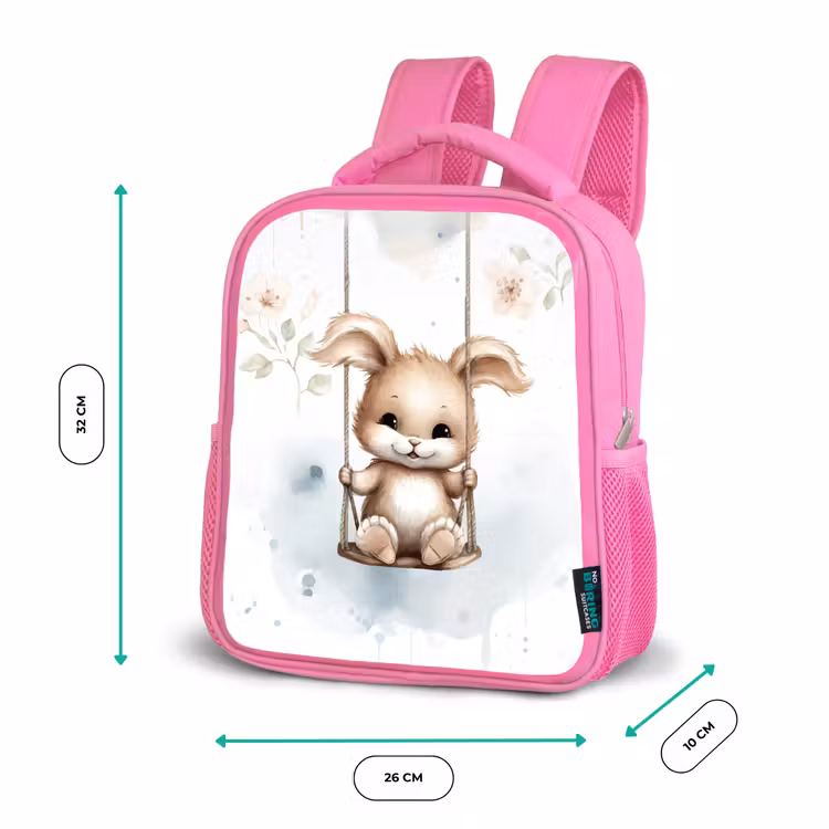 Kids backpack - Pink - Rabbit - Baby animal - Children — 3