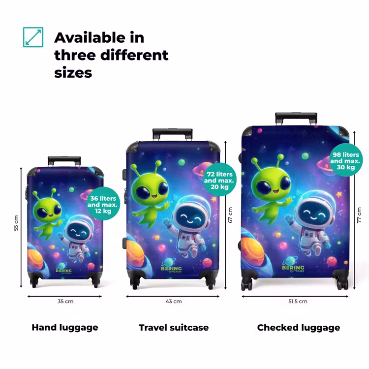 Suitcase - Alien and astronaut in space — 3