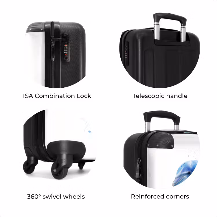 Suitcase - Blue dolphin on a white background — 8