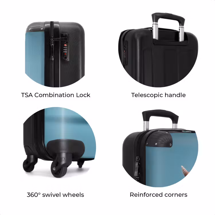 Suitcase - Blue monster on a blue background — 8